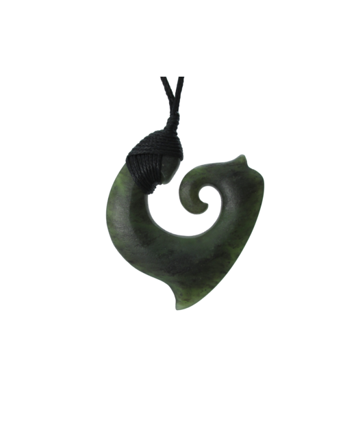NZ Greenstone Fish Hook 45mm - Bound