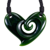NZ Greenstone Heart with Koru 35mm